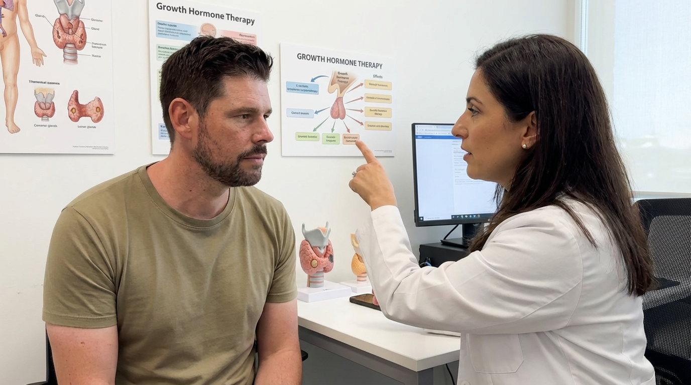 Growth hormone therapy consultation with endocrinologist