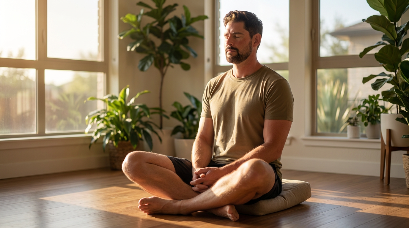 Morning meditation wellness serenity