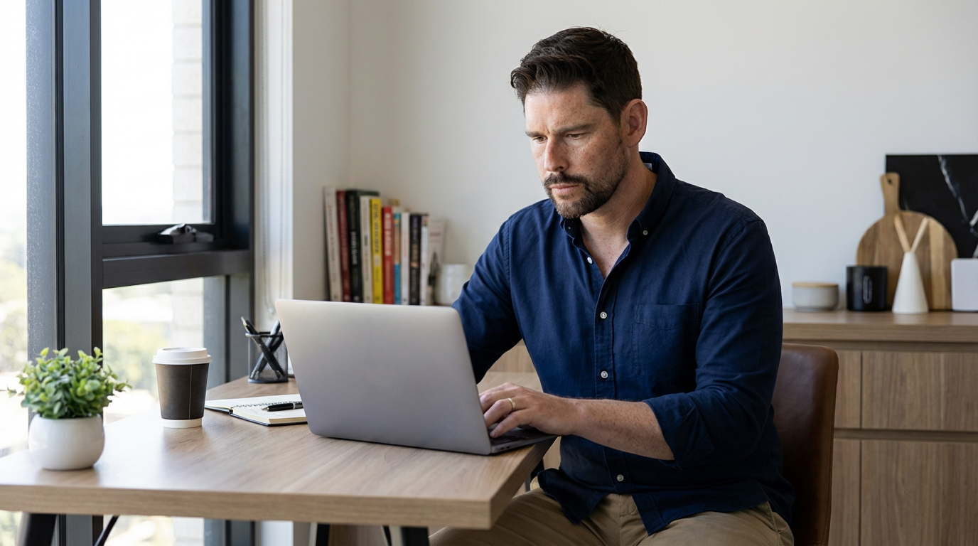 Focused cognitive work modern desk
