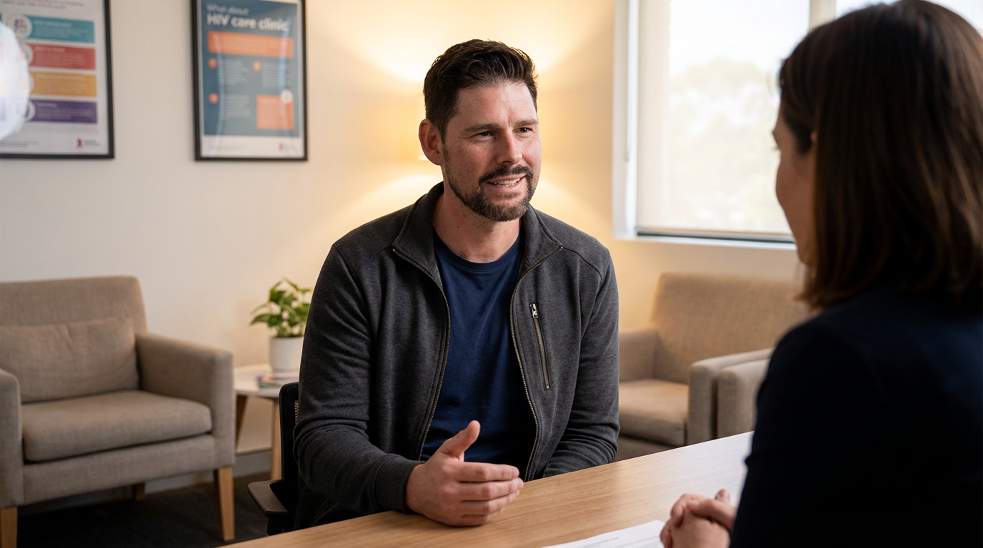 Compassionate HIV care clinic consultation