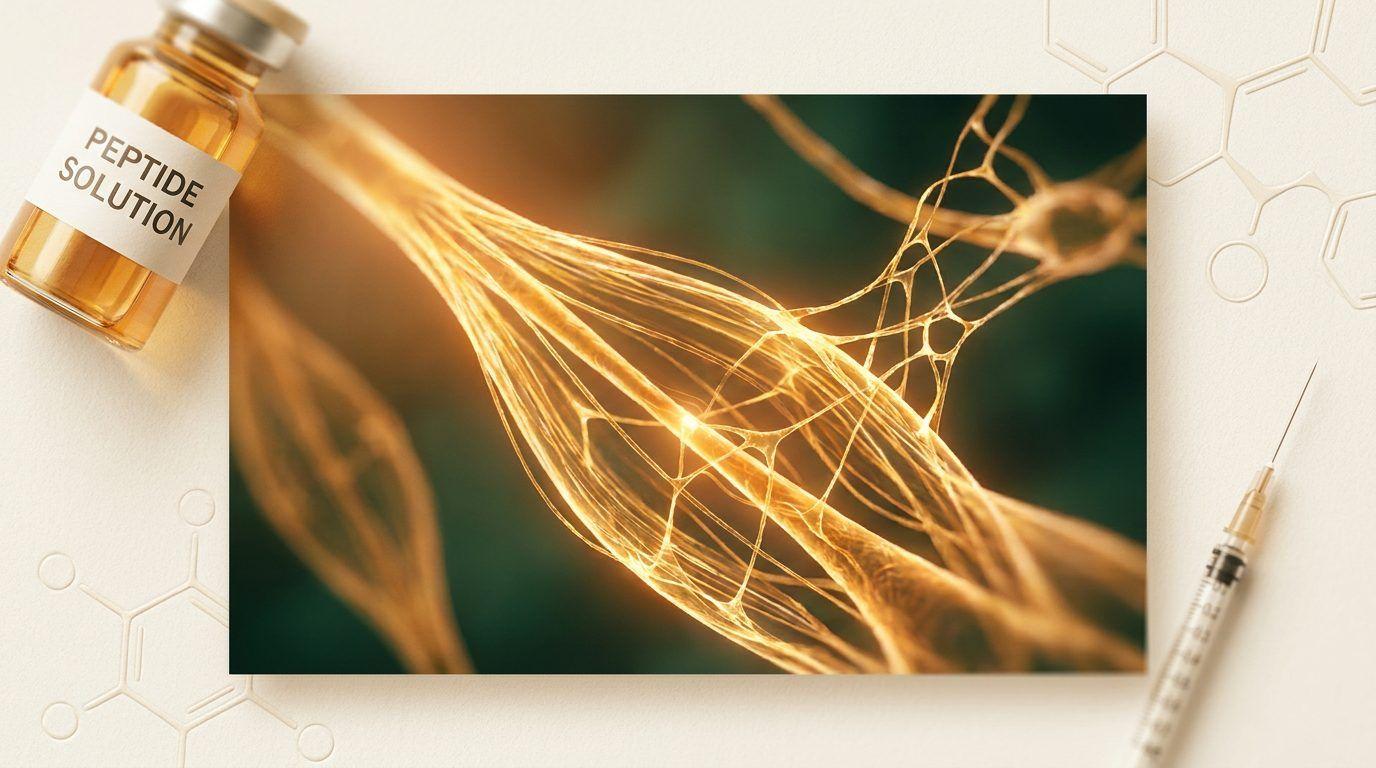 Scientific visualization of peptide molecular structures binding to injured tissue
