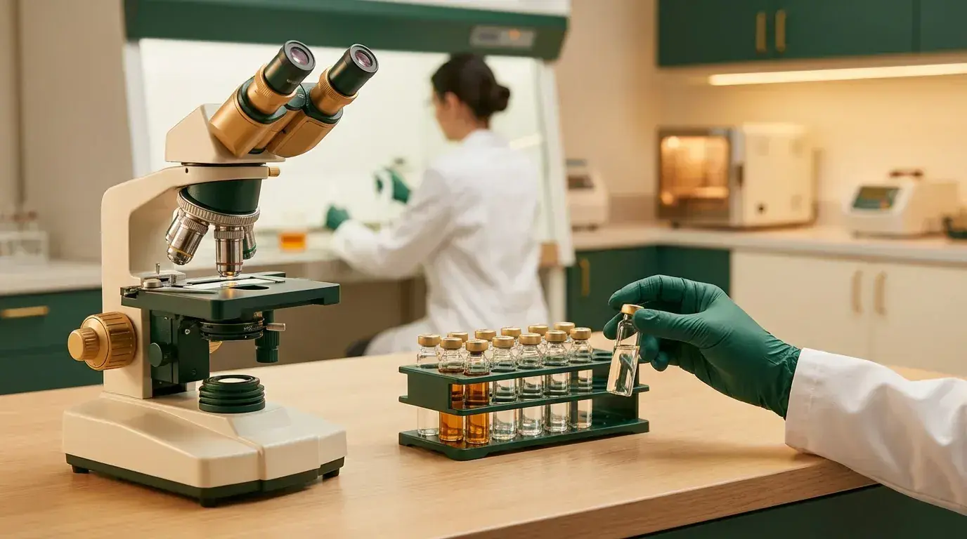 Scientific research and peptide analysis in a regulated laboratory environment